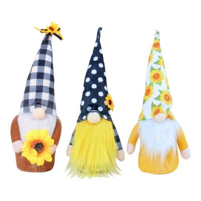 YWGHE3-15 Sunflower Standing Doll Rudolf Faceless Doll Dwarf Elf Old Man Window Decoration