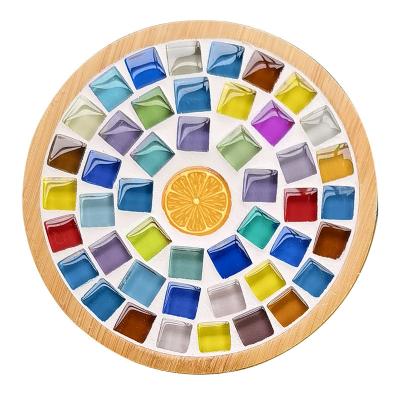 Handmade DIY bamboo creative mosaic coaster collage student kindergarten toy material package