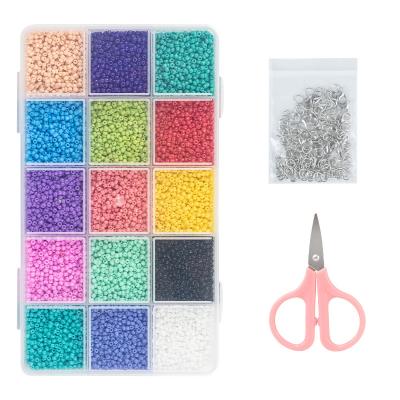 15 grid small rice beads acrylic solid dispersion bead set wholesale DIY bracelet necklace jewelry accessories beads