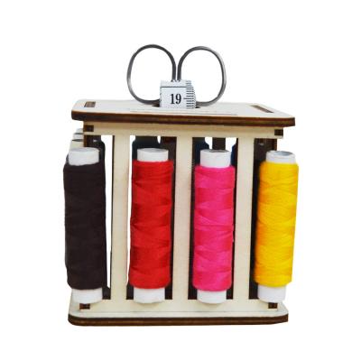 DIY wooden sewing box accessories set, sewing thread scissors storage rack, plywood DIY sewing kits